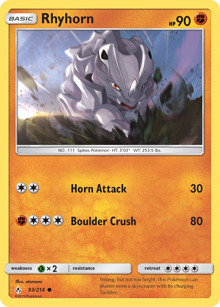 Rhyhorn - 93/214 - Unbroken Bonds - Card Cavern