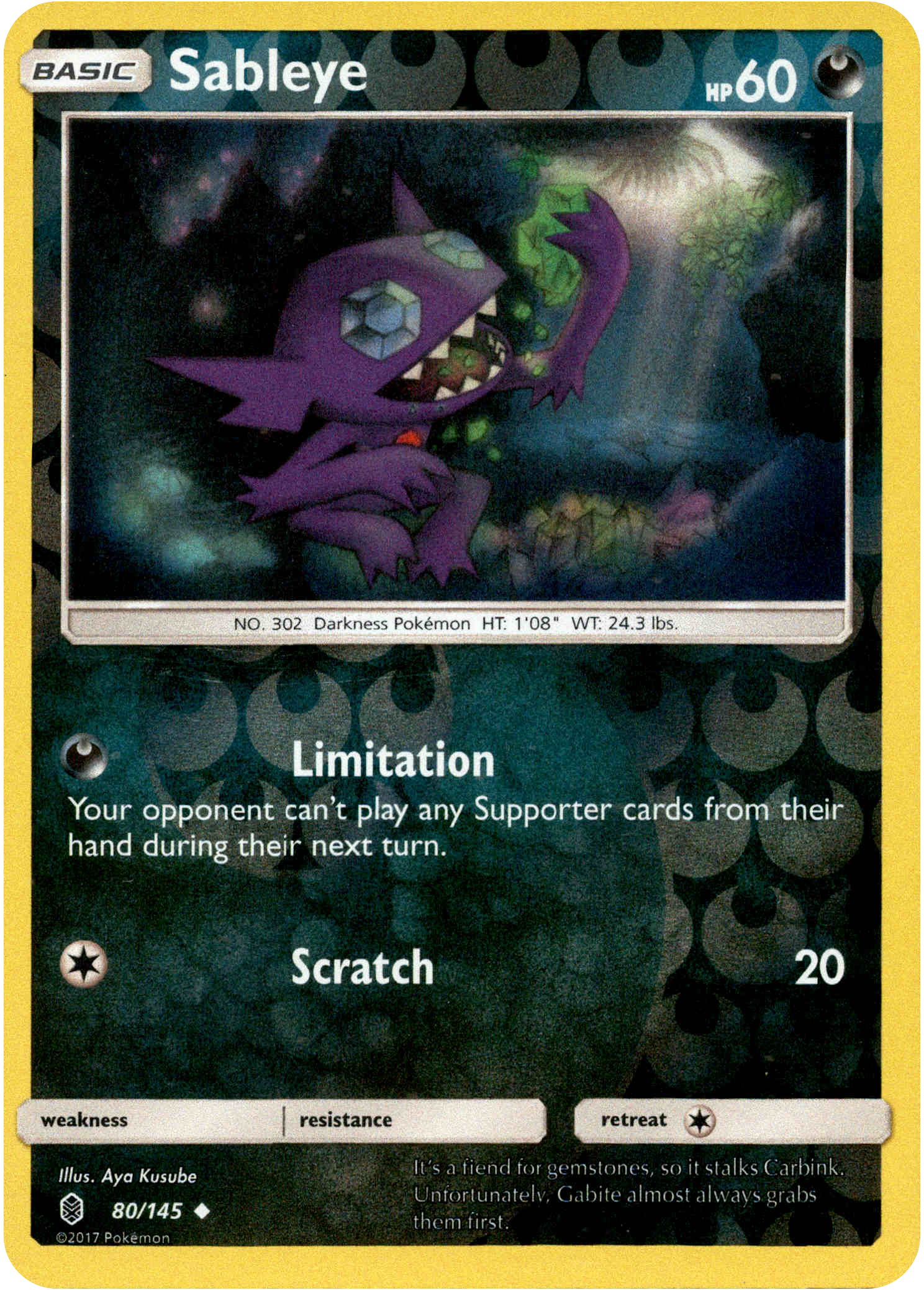 Sableye - 80/145 - Guardians Rising - Reverse Holo - Card Cavern