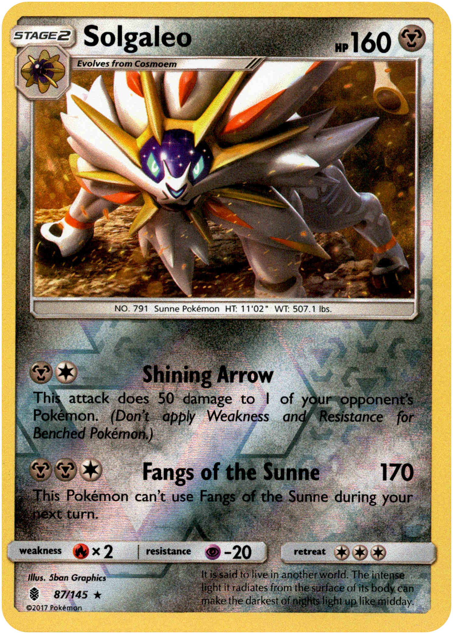 Solgaleo - 87/145 - Guardians Rising - Reverse Holo - Card Cavern