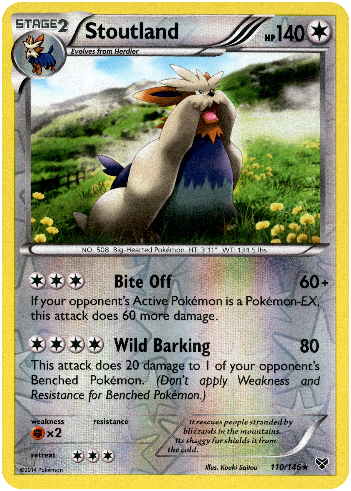 Stoutland - 110/146 - XY Base - Reverse Holo - Card Cavern