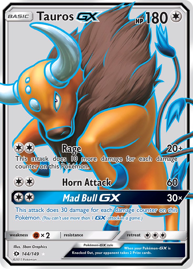 Tauros GX Full Art - 144/149 - Sun & Moon - Holo - Card Cavern