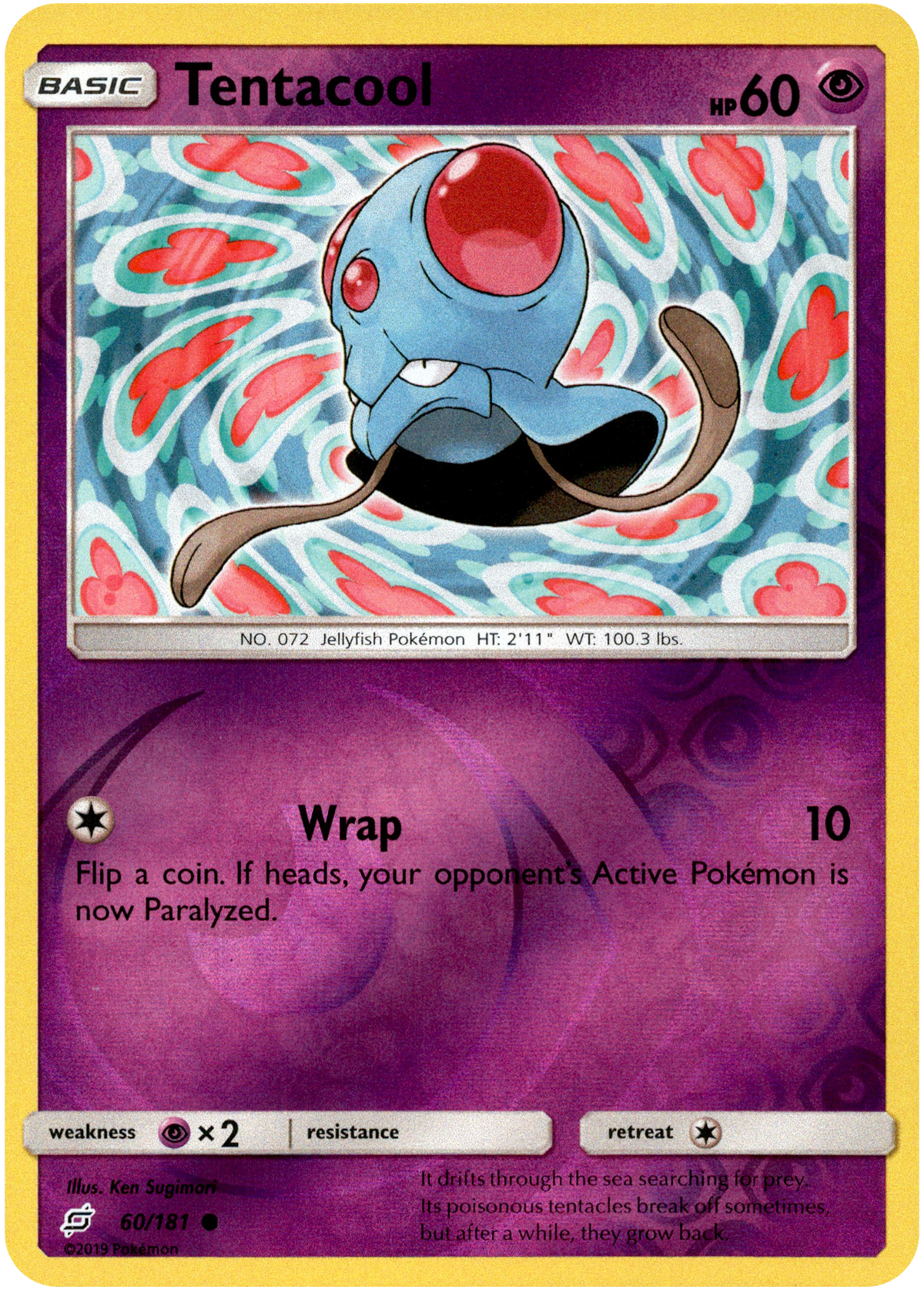 Tentacool - 60/181 - Team Up - Reverse Holo - Card Cavern