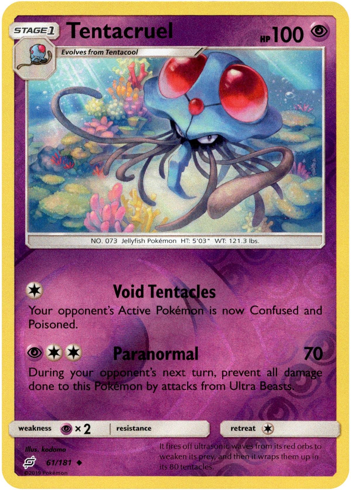 Tentacruel - 61/181 - Team Up - Reverse Holo - Card Cavern