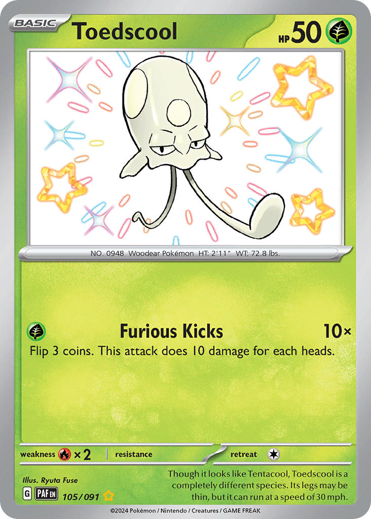 Toedscool - 105/091 - Paldean Fates - Holo - Card Cavern
