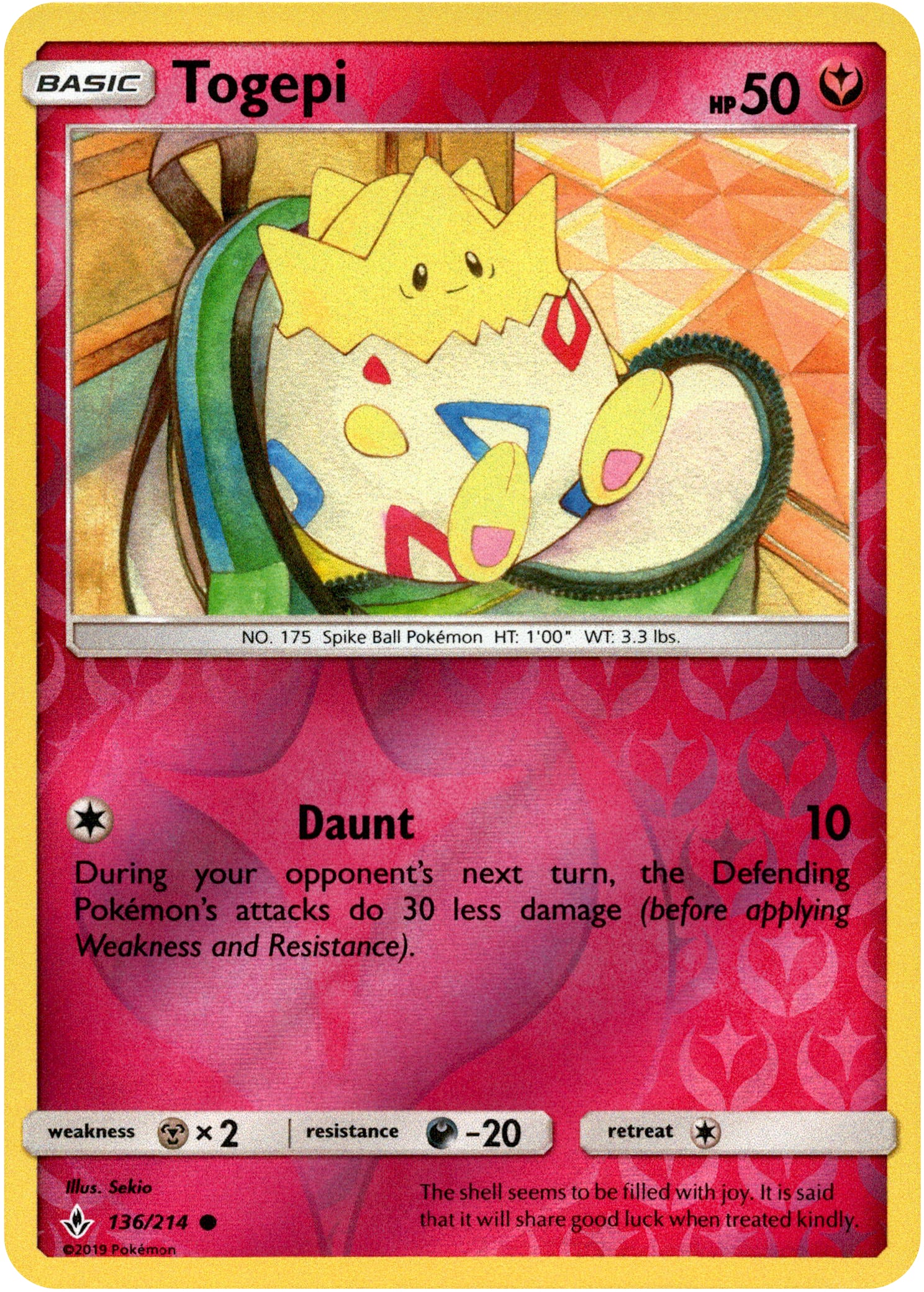 Togepi - 136/214 - Unbroken Bonds - Reverse Holo - Card Cavern
