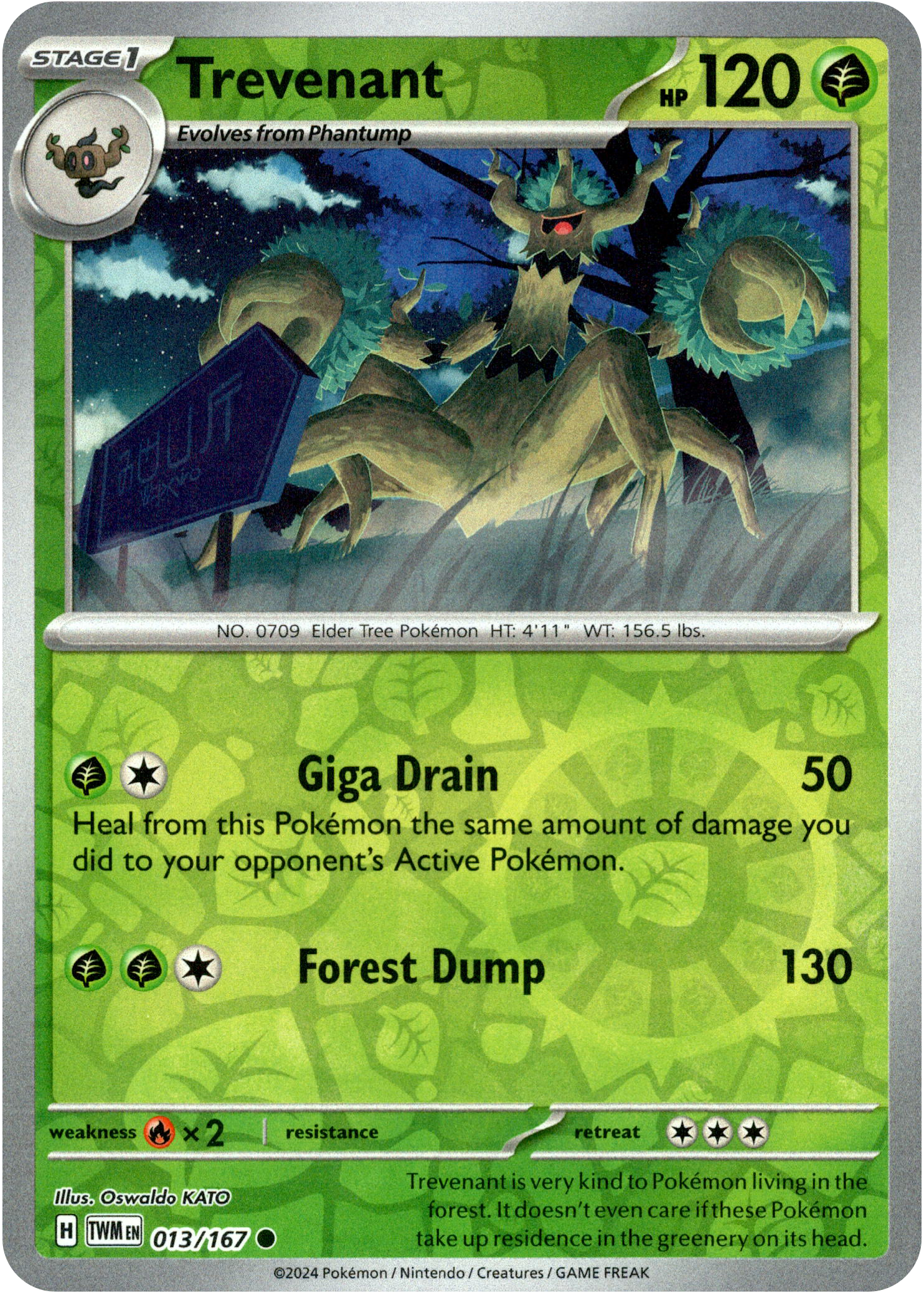 Trevenant - 013/167 - Twilight Masquerade - Reverse Holo - Card Cavern