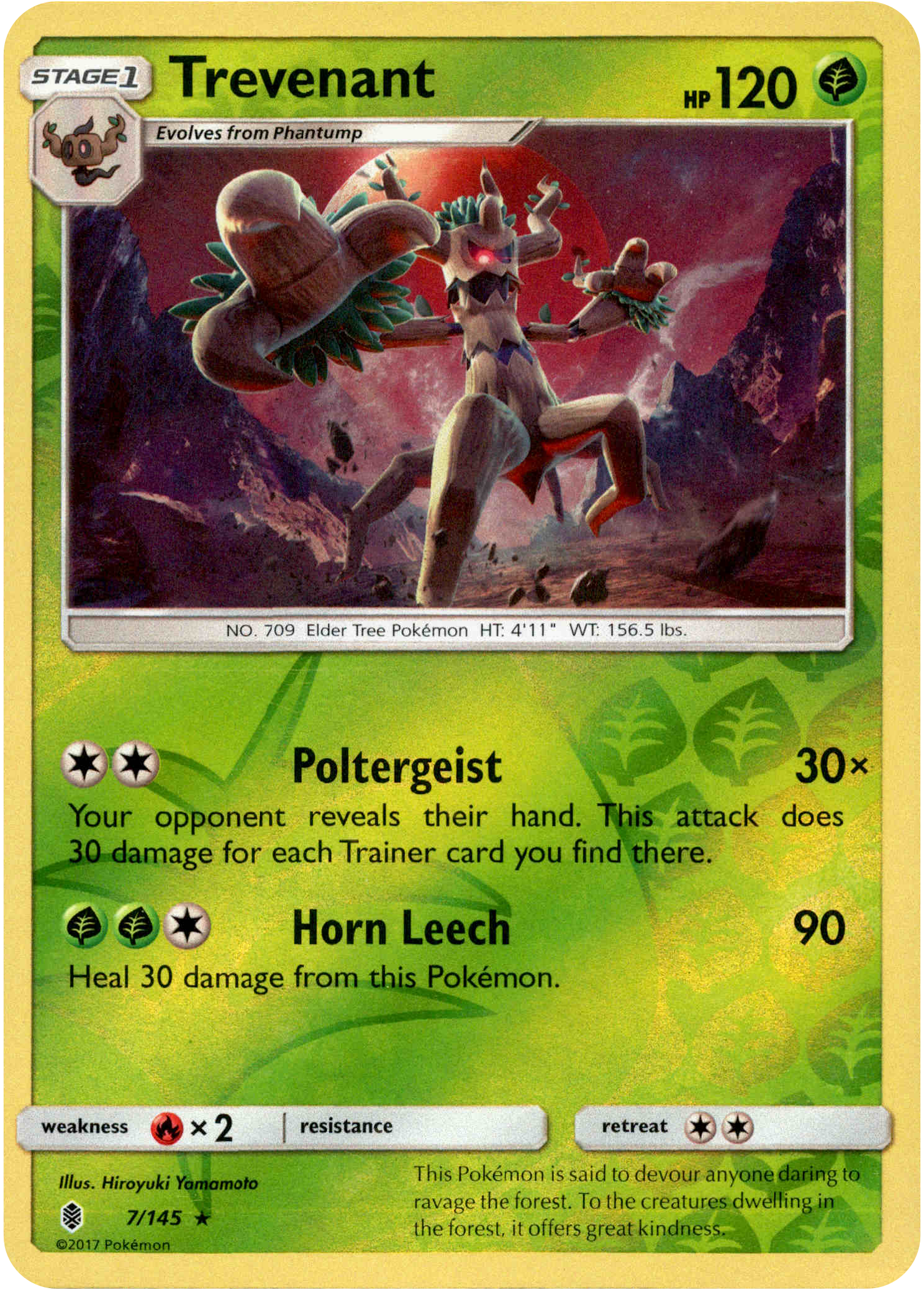 Trevenant - 7/145 - Guardians Rising - Reverse Holo - Card Cavern
