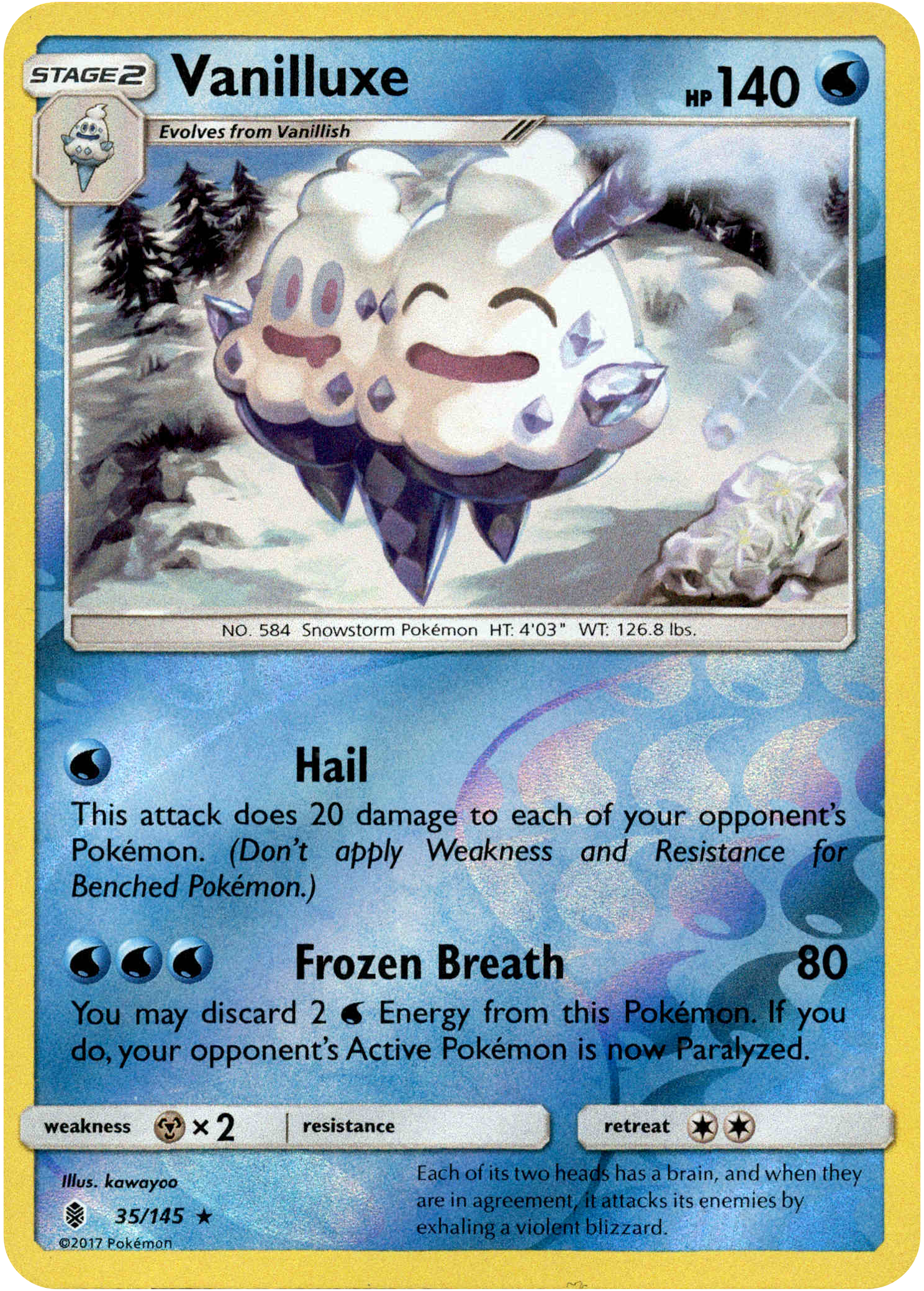 Vanilluxe - 35/145 - Guardians Rising - Reverse Holo - Card Cavern