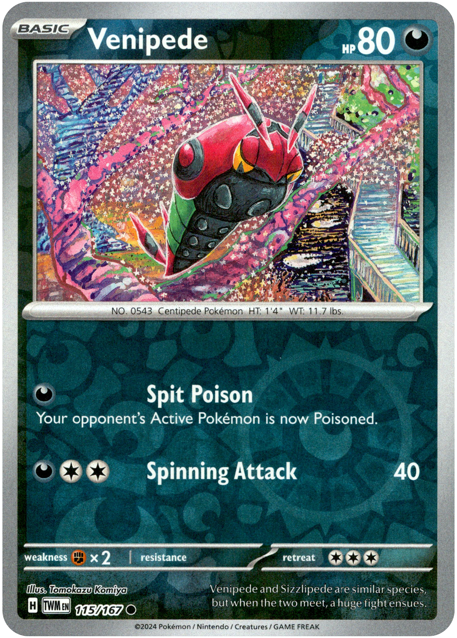 Venipede - 115/167 - Twilight Masquerade - Reverse Holo - Card Cavern