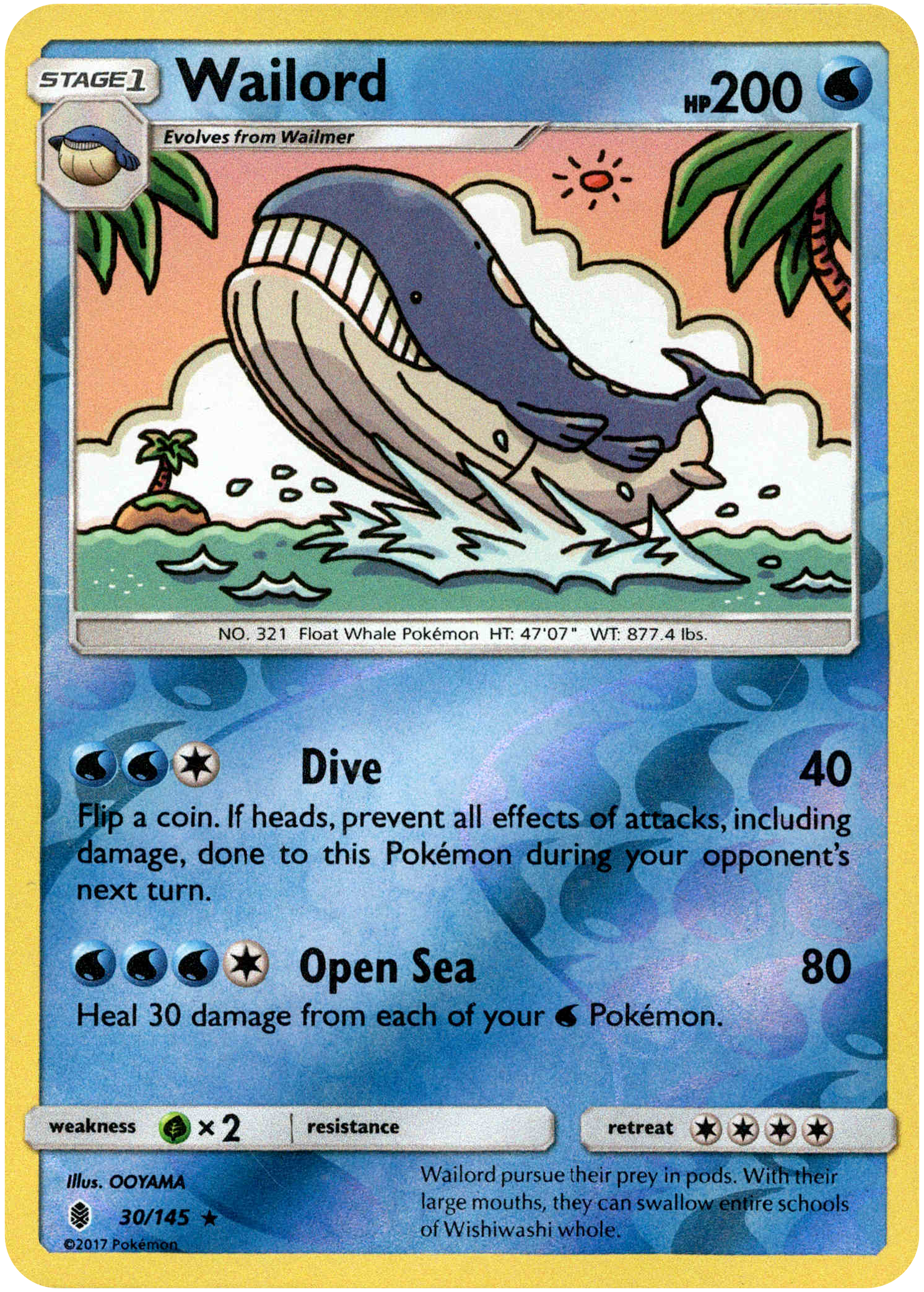 Wailord - 30/145 - Guardians Rising - Reverse Holo - Card Cavern