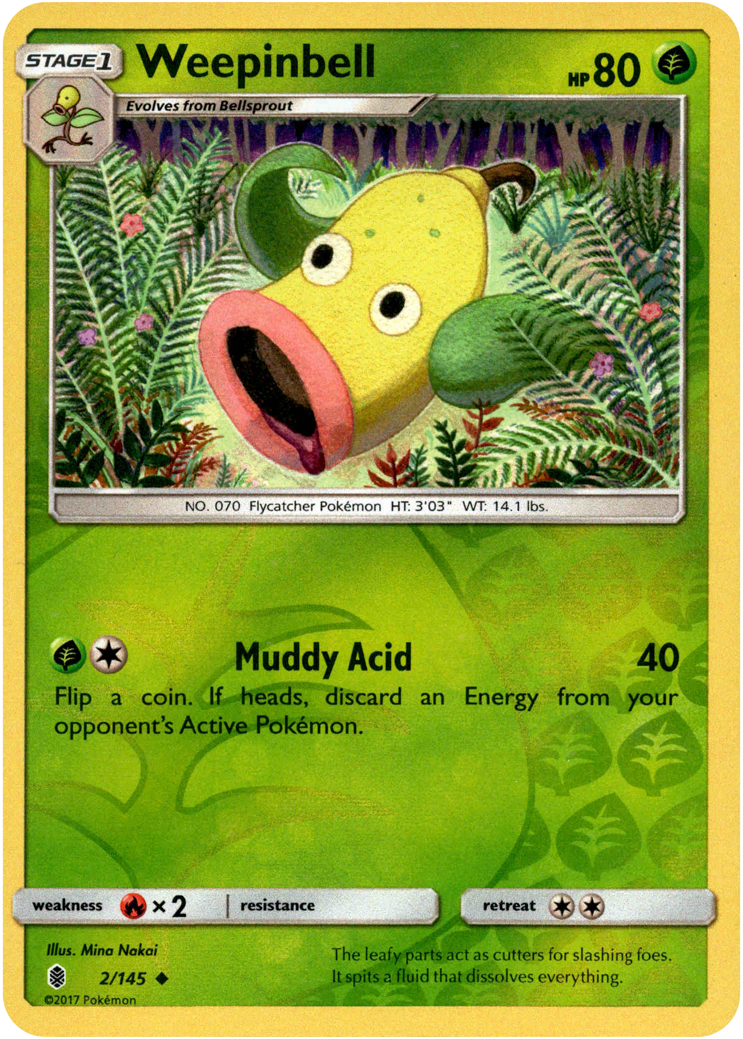 Weepinbell - 2/145 - Guardians Rising - Reverse Holo - Card Cavern