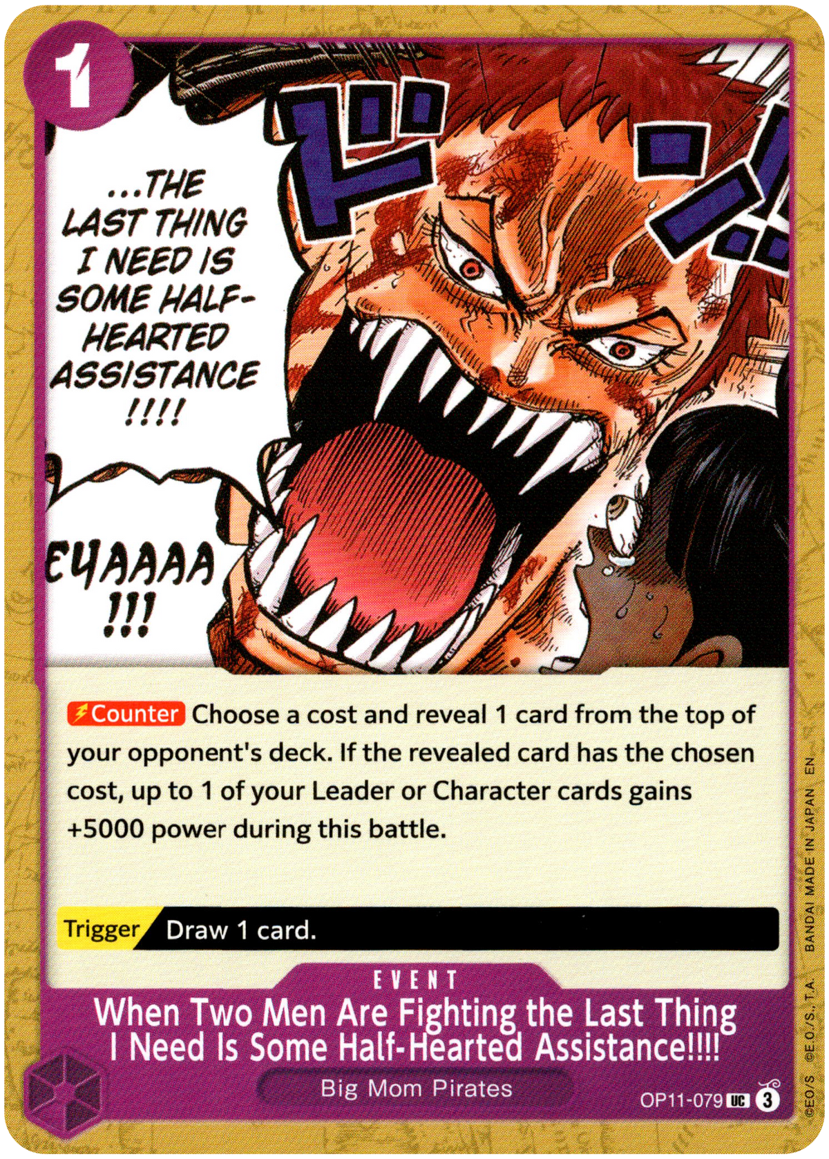 When Two Men Are Fighting the Last Thing I Need Is Some Half-Hearted Assistance!!!! - OP11-079 UC - A Fist of Divine Speed - Card Cavern