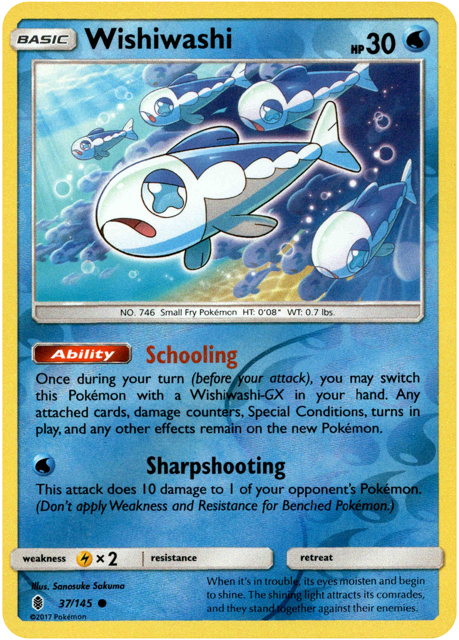 Wishiwashi - 37/145 - Guardians Rising - Reverse Holo - Card Cavern