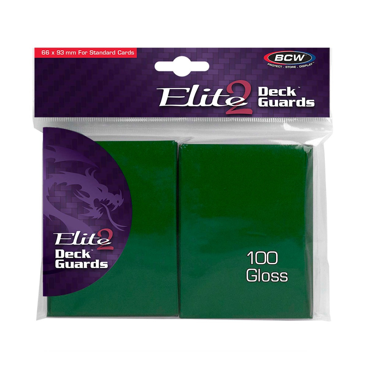 Deck Guard Elite 2 - 100ct Standard Card Sleeves - Green (Gloss) - Card Cavern