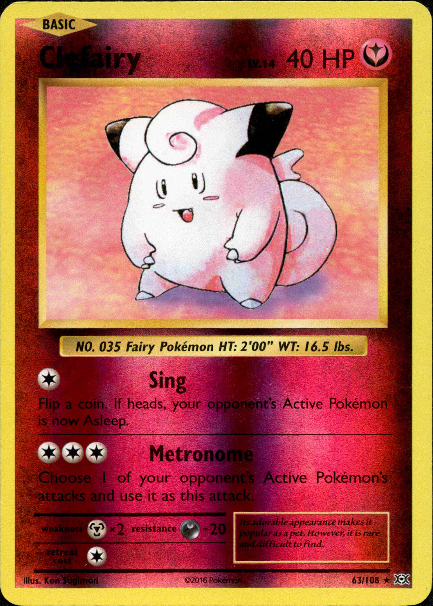 Clefairy - 63/108 - Evolutions - Reverse Holo - Card Cavern