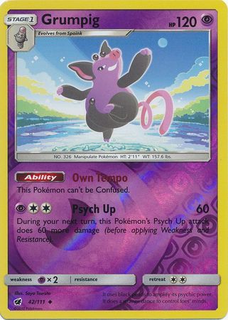 Grumpig - 42/111 - Crimson Invasion - Reverse Holo – Card Cavern