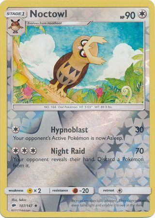 Noctowl - 107/147 - Burning Shadows - Reverse Holo - Card Cavern
