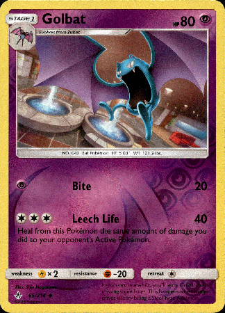 Golbat - 65/214 - Unbroken Bonds - Reverse Holo Card Cavern Trading Cards, LLC Golbat - 65/214 - Unbroken Bonds - Reverse Holo Card Cavern Trading Cards, LLC