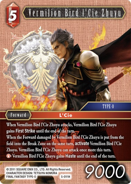 Vermilion Bird l'Cie Zhuyu - 5-011H - Opus V - Foil - Card Cavern