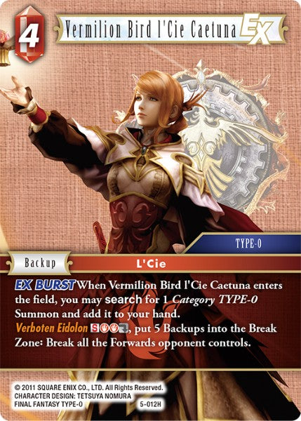 Vermilion Bird l'Cie Caetuna - 5-012H - Opus V - Foil - Card Cavern