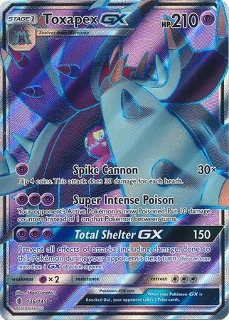 Toxapex GX Full Art - 136/145 - Guardians Rising - Holo - Card Cavern