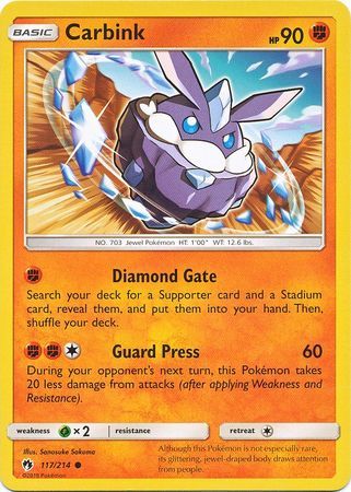 pokemon lost thunder card prices Carbink - 117/214