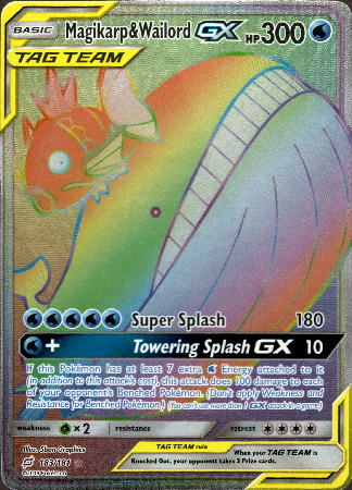 hyper rare pokemon cards tag team Magikarp & Wailord GX Hyper Rare - 183/181 - Team Up