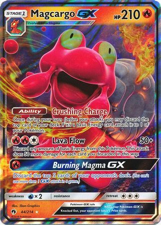 pokemon card magcargo Pokemon Trading Card Game Lost Thunder Ultra Rare Holo Magcargo GX #44