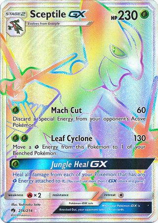 Sceptile GX Hyper Rare - 216/214 - Lost Thunder - Holo Card Cavern Trading Cards, LLC Sceptile GX Hyper Rare - 216/214 - Lost Thunder - Holo Card Cavern Trading Cards, LLC