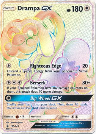 Drampa GX Hyper Rare - 160/145 - Guardians Rising - Holo - Card Cavern