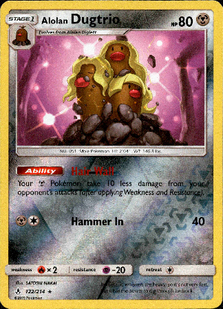 Alolan Dugtrio - 122/214 - Unbroken Bonds - Reverse Holo - Card Cavern