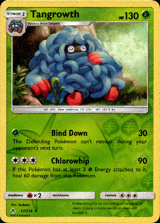 tangrowth pokemon card - 17/214 - Unbroken Bonds Evolves from Tangela Type Tangrowth LV.X 99/99 Holo ULTRA