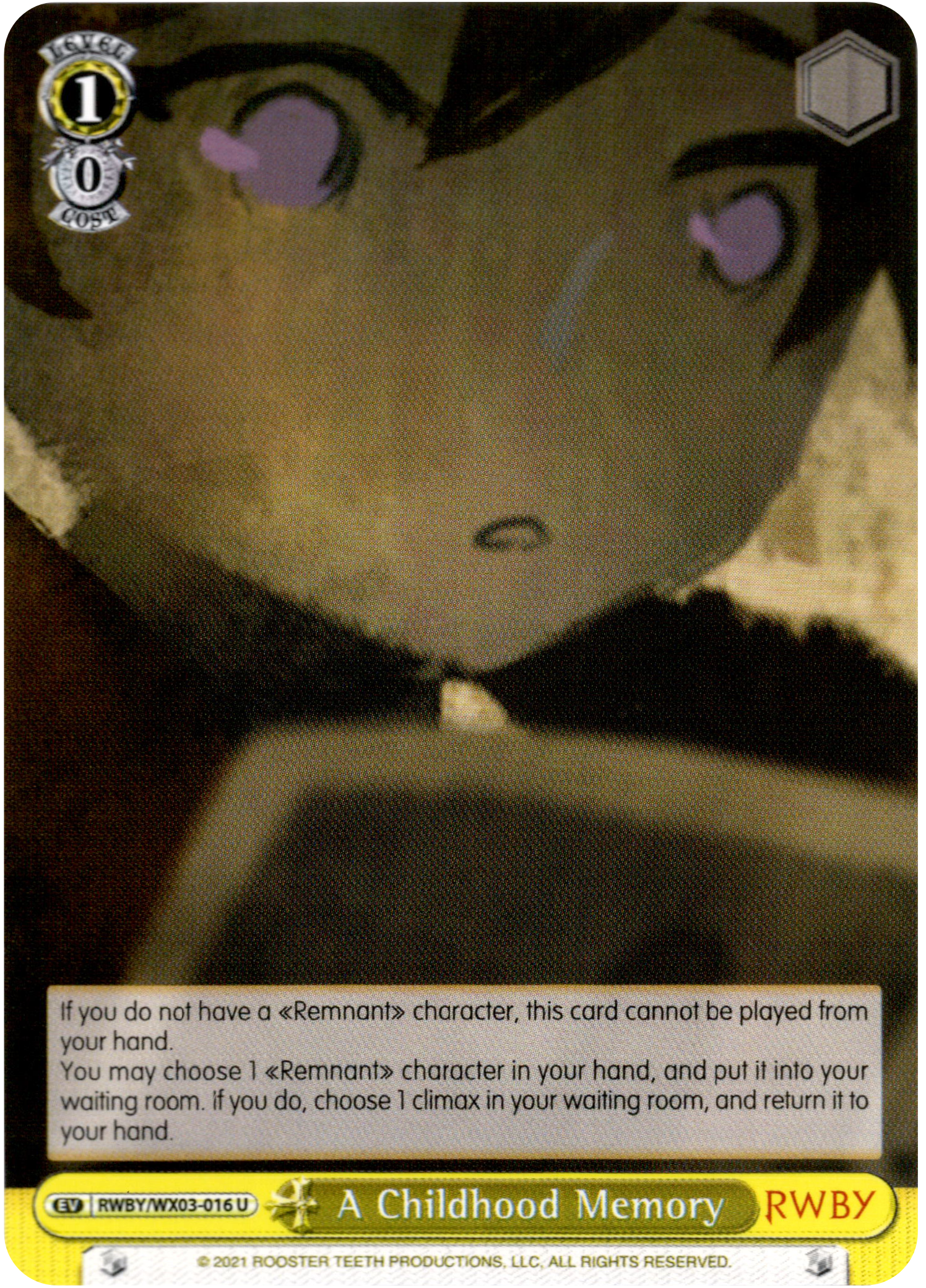 A Childhood Memory - RWBY/WX03-016 - RWBY - Card Cavern