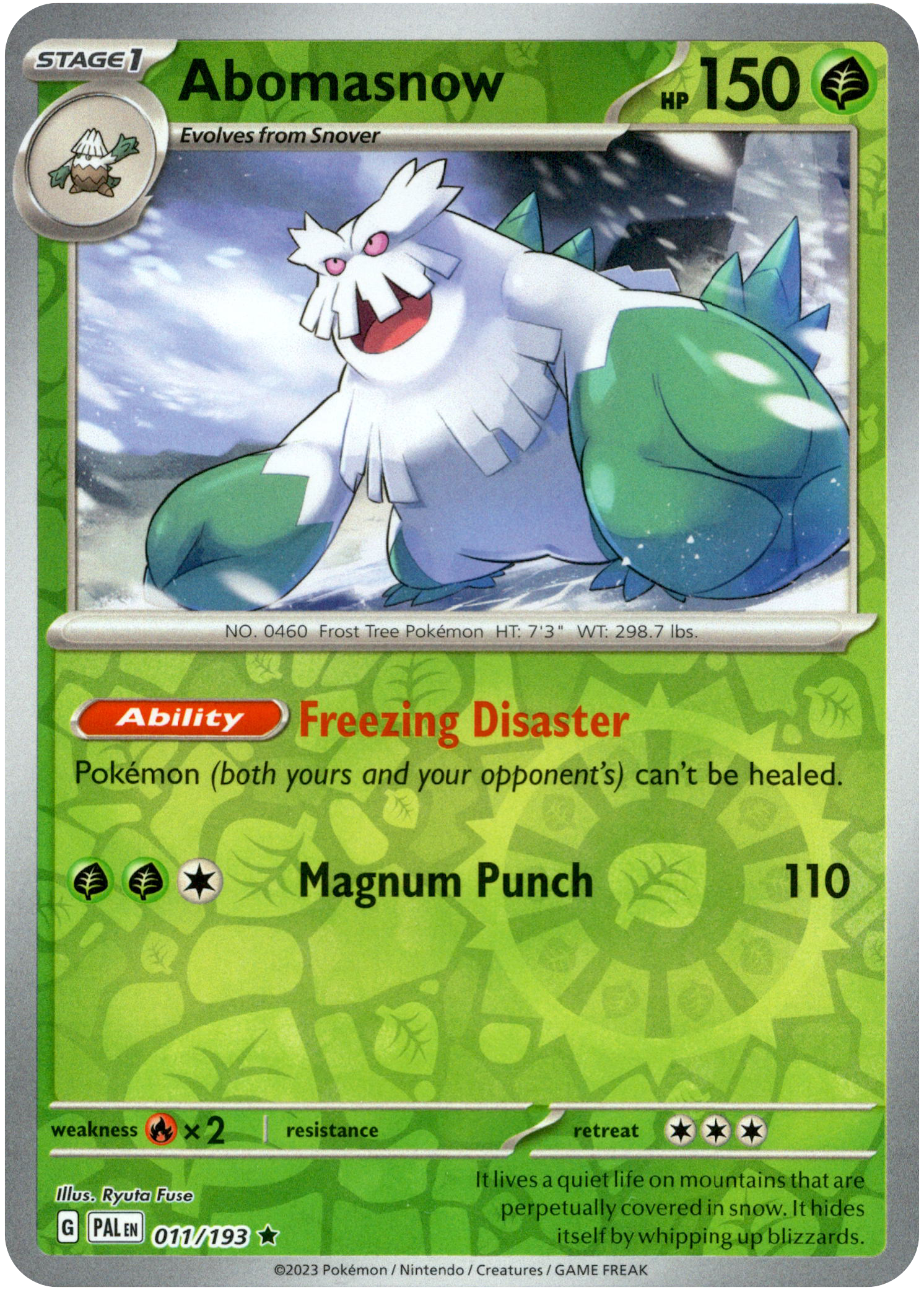 Abomasnow - 011/193 - Paldea Evolved - Reverse Holo - Card Cavern