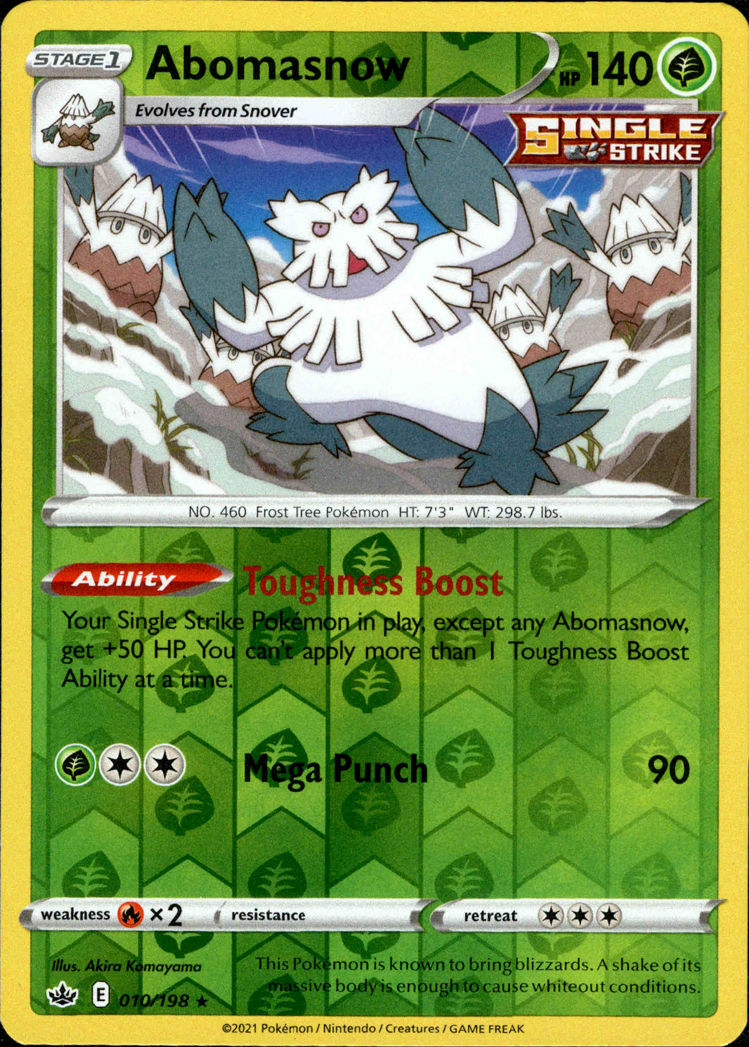 Abomasnow - 010/198 - Chilling Reign - Reverse Holo - Card Cavern