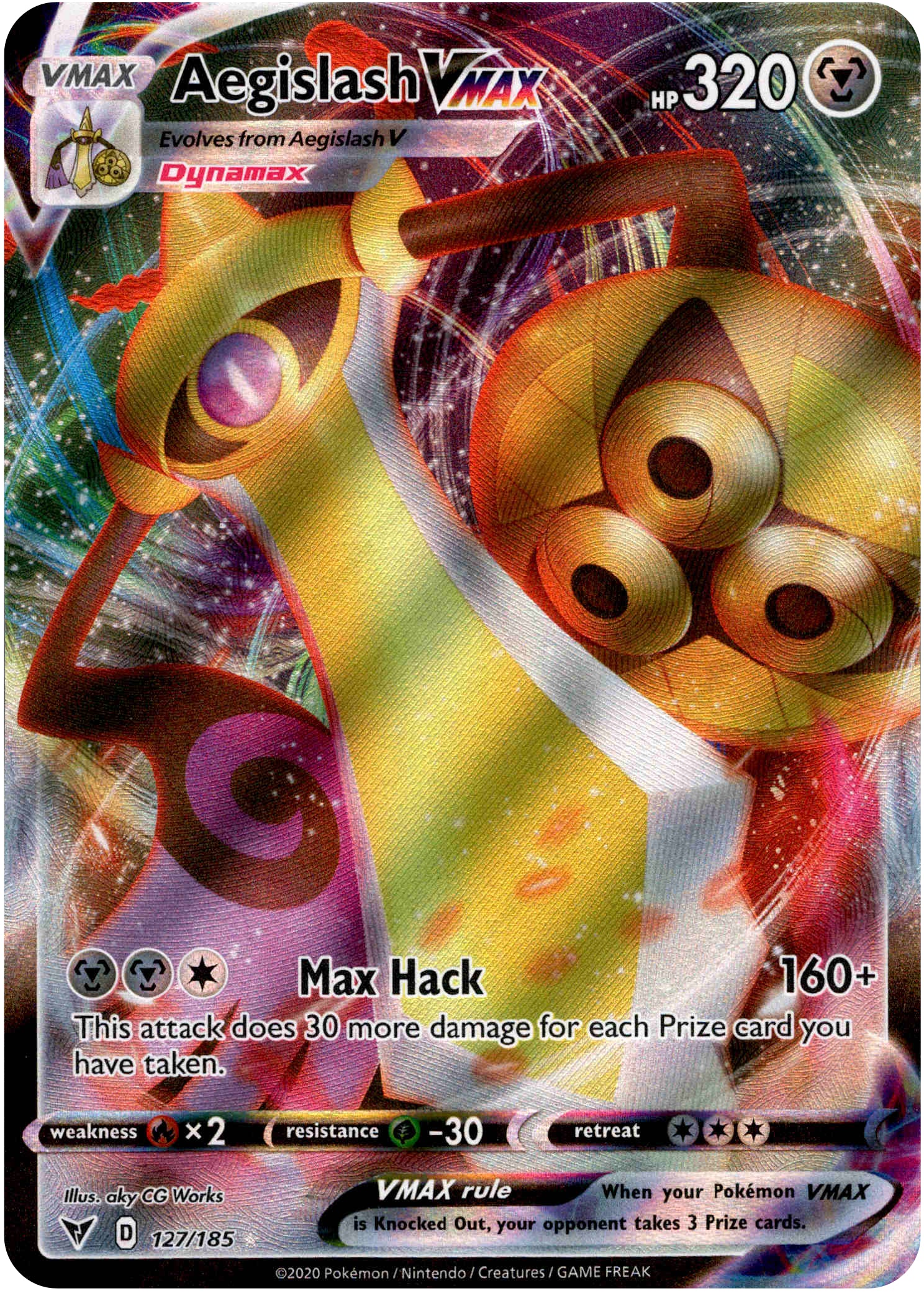 Aegislash VMAX - 127/185 - Vivid Voltage - Holo - Card Cavern