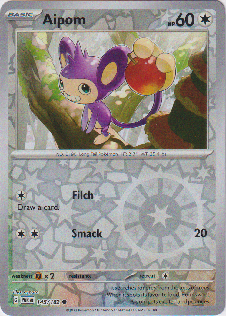 Aipom - 145/182 - Paradox Rift - Reverse Holo - Card Cavern