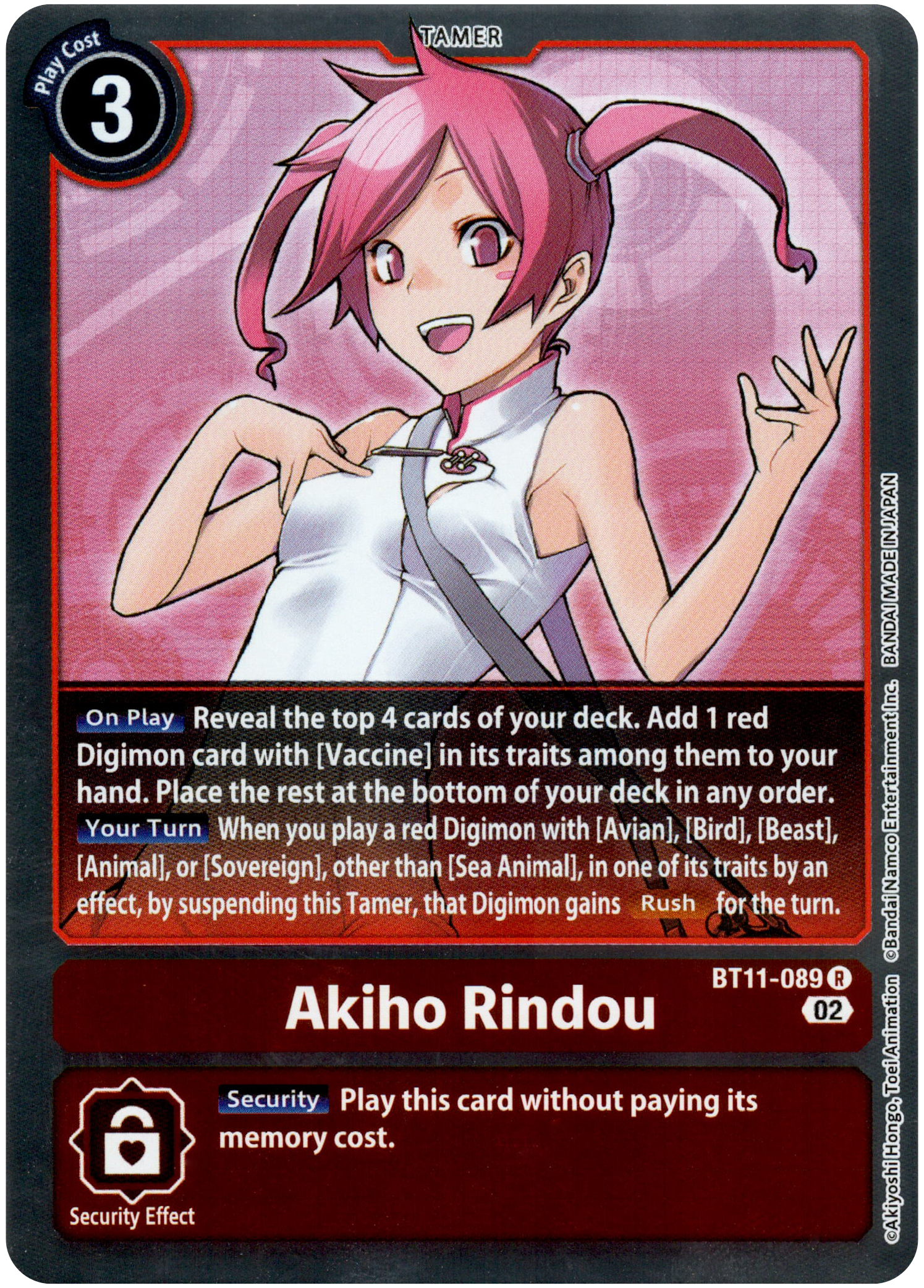 Akiho Rindou - BT11-089 R - Dimensional Phase - Foil - Card Cavern