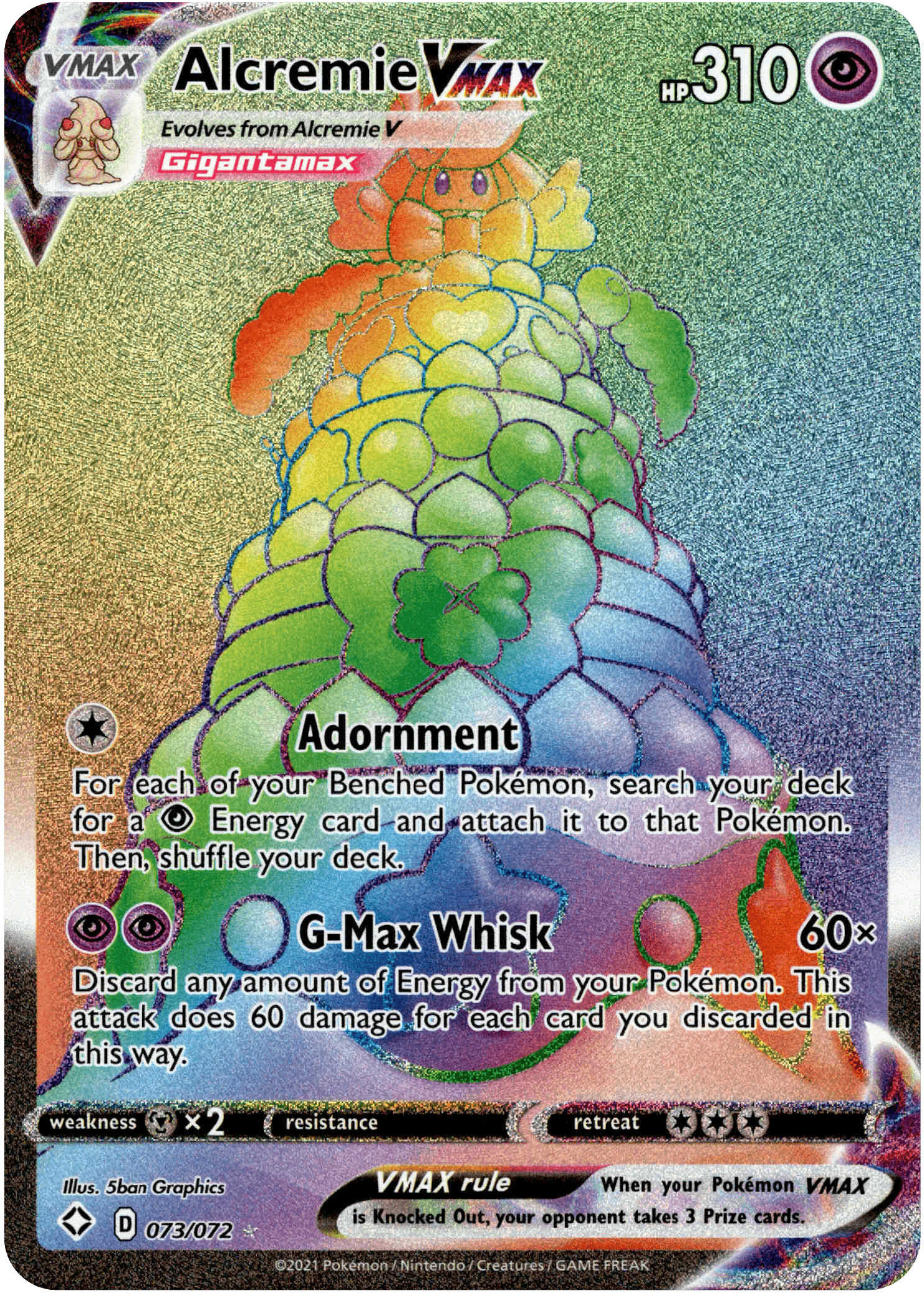 Alcremie VMAX Hyper Rare - 073/072 - Shining Fates - Holo - Card Cavern
