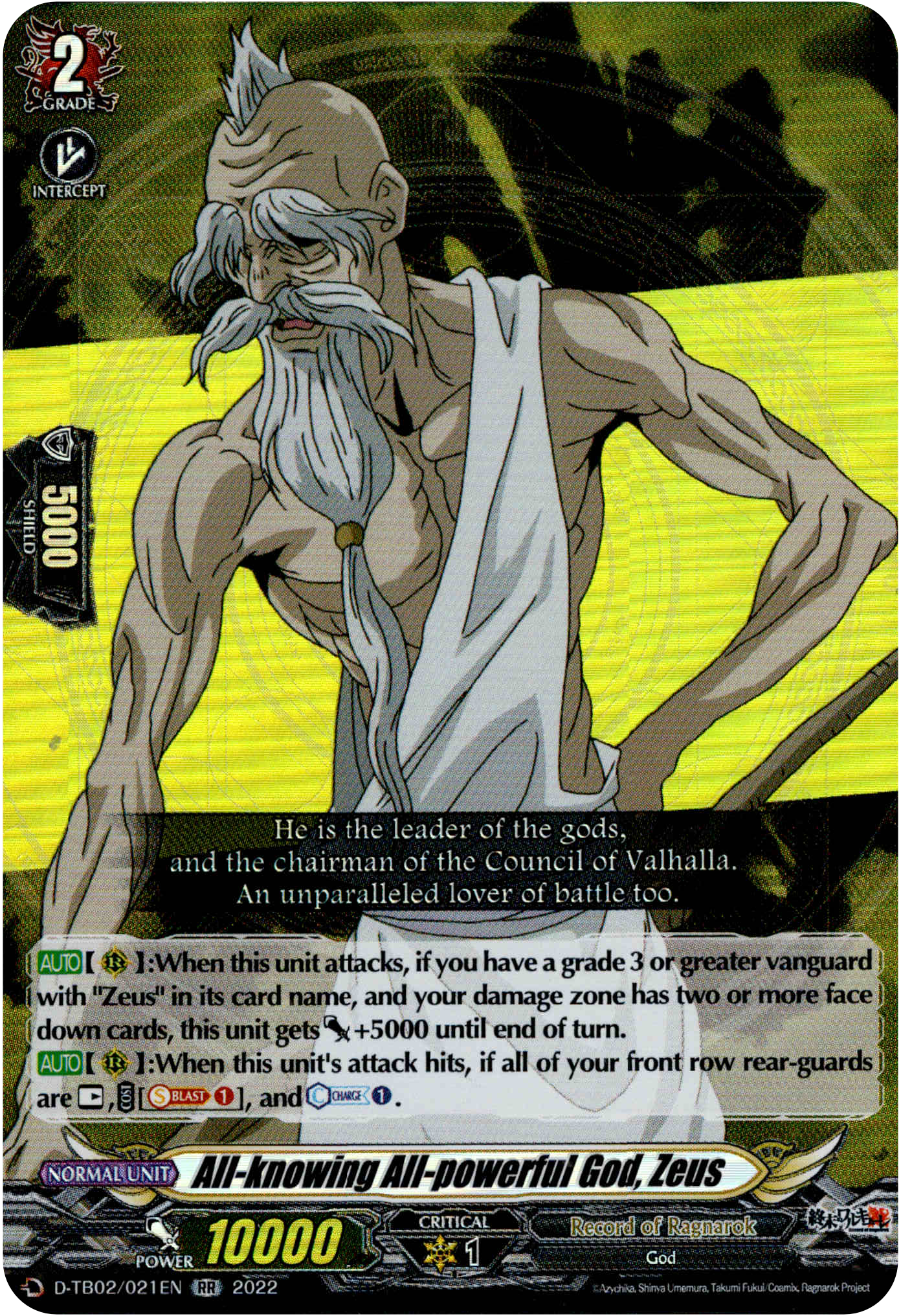All-knowing All-powerful God, Zeus - D-TB02/021EN - Record of Ragnarok - Card Cavern