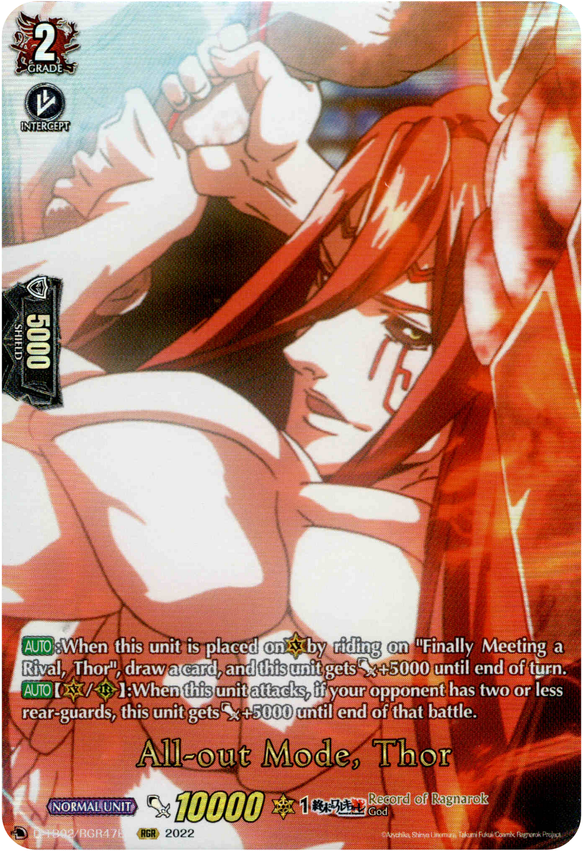All-out Mode, Thor - D-TB02/RGR47EN - Record of Ragnarok - Card Cavern