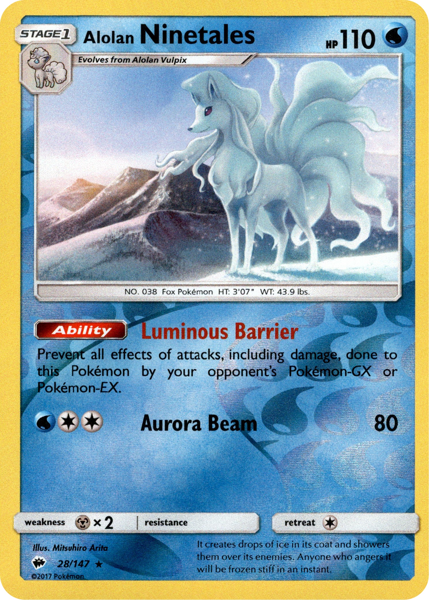 Alolan Ninetales - 28/147 - Burning Shadows - Reverse Holo - Card Cavern