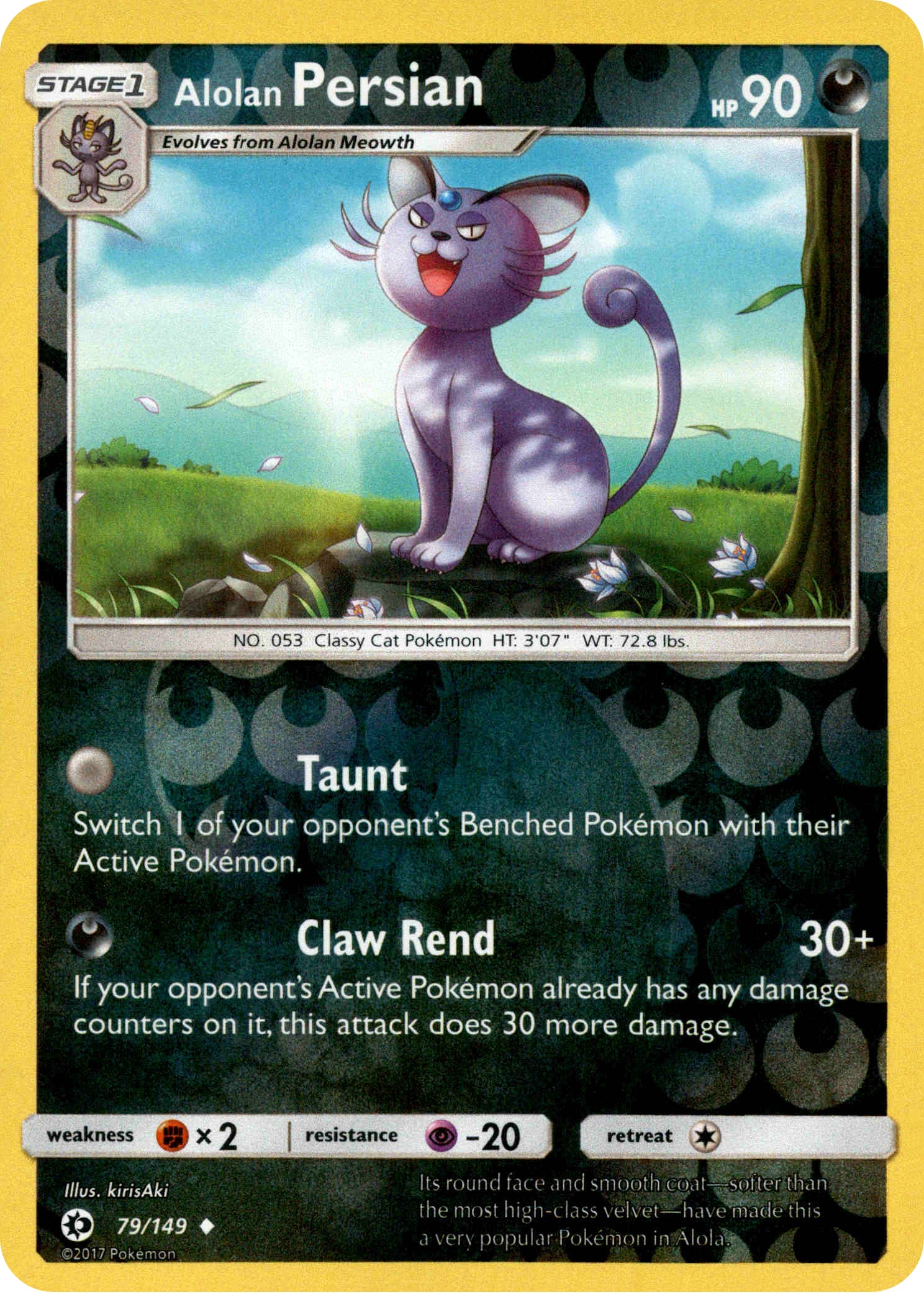 Alolan Persian - 79/149 - Sun & Moon - Reverse Holo - Card Cavern