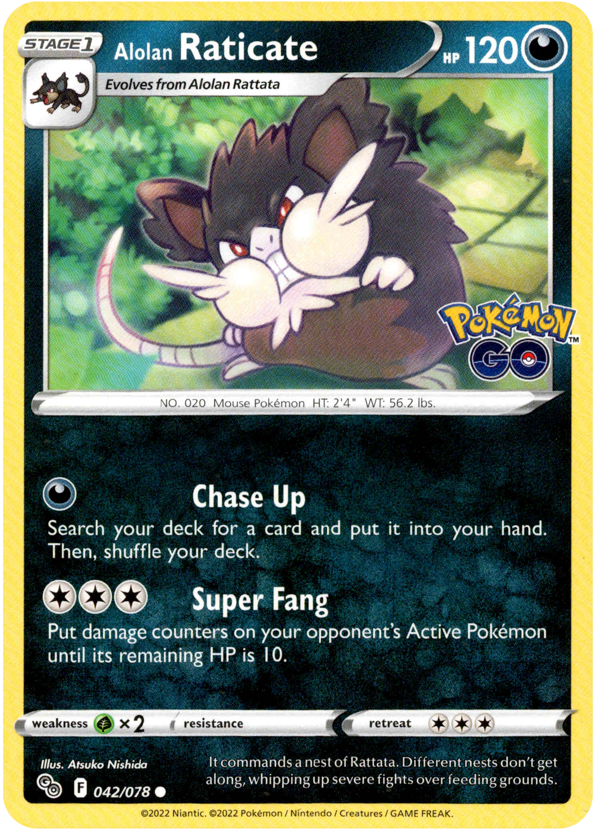 Alolan Raticate - 042/078 - Pokemon Go - Card Cavern