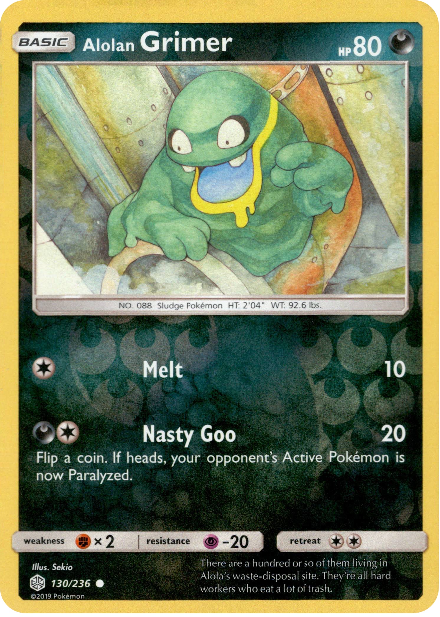 Alolan Grimer - 130/236 - Cosmic Eclipse - Reverse Holo - Card Cavern