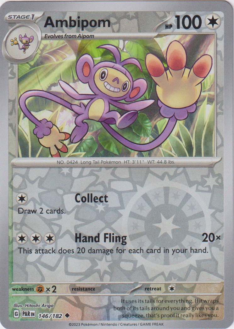 Ambipom - 146/182 - Paradox Rift - Reverse Holo Card Cavern Trading Cards, LLC Ambipom - 146/182 - Paradox Rift - Reverse Holo Card Cavern Trading Cards, LLC
