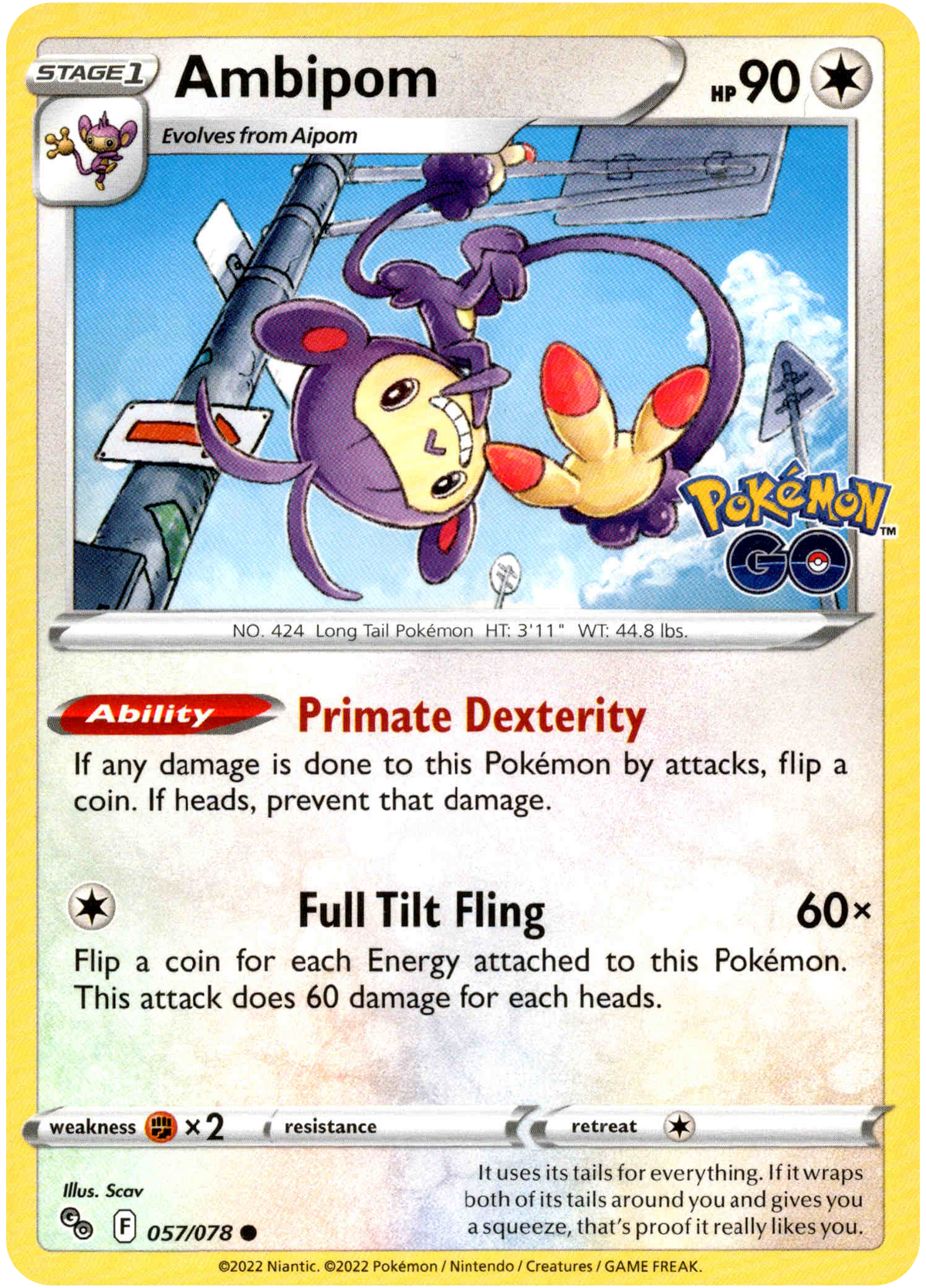 Ambipom - 057/078 - Pokemon Go - Card Cavern