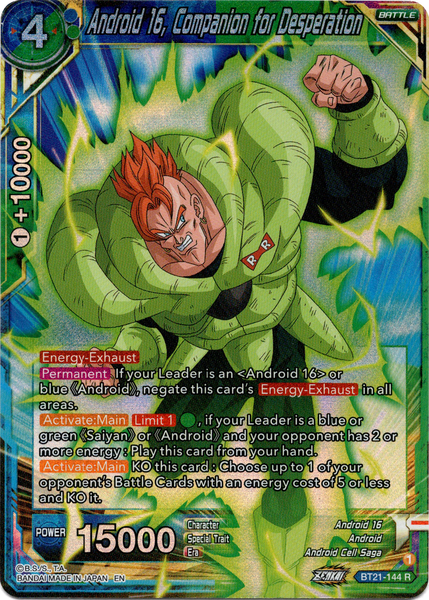Android 16, Companion for Desperation - BT21-144 - Wild Resurgence - Foil - Card Cavern