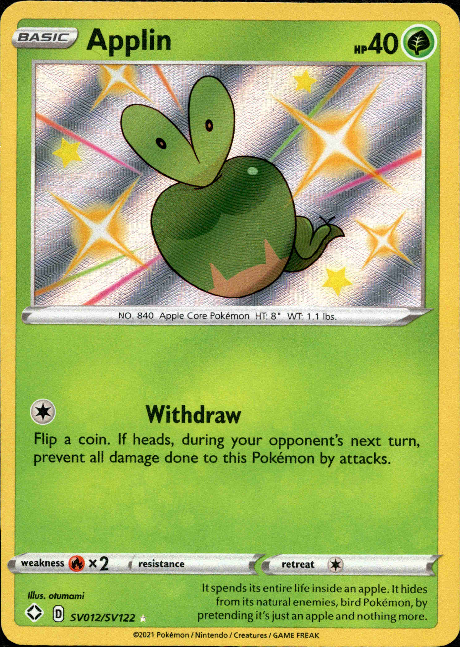 Applin - SV012/SV122 - Shining Fates - Holo - Card Cavern