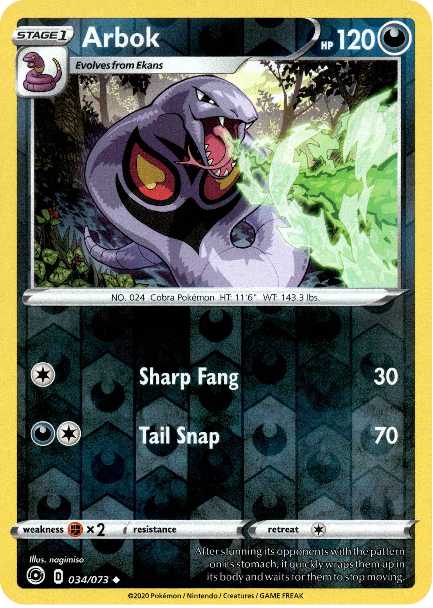 Arbok - 34/73 - Champion's Path - Reverse Holo - Card Cavern